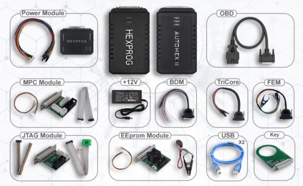 a group of electronic components